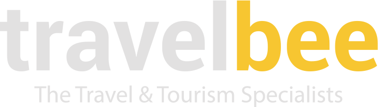 travelbee word and slogan WHITE AND YELLOW